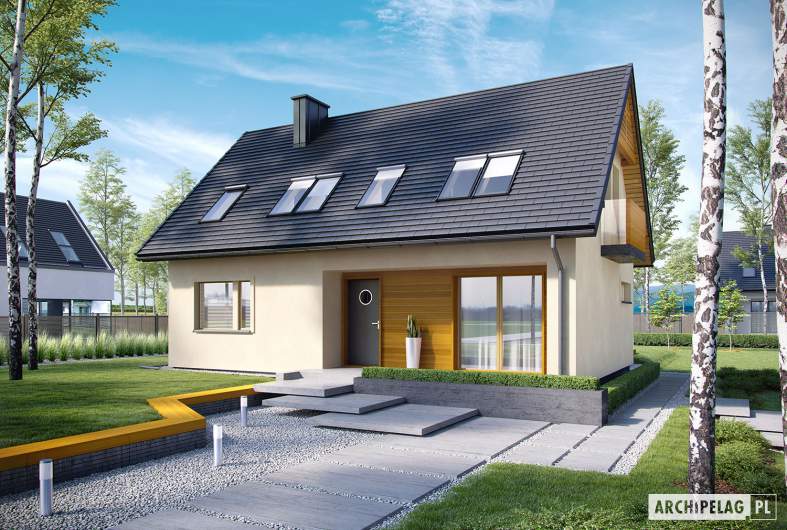 Projekt domu E11 III ECONOMIC - wizualizacja frontowa