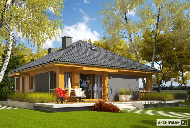 Projekt domu Anabela - Projekty domów ARCHIPELAG - Anabela - wizualizacja ogrodowa