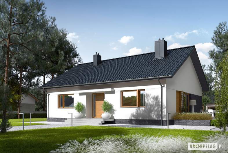 Projekt domu Swen III (wiązary) - wizualizacja frontowa