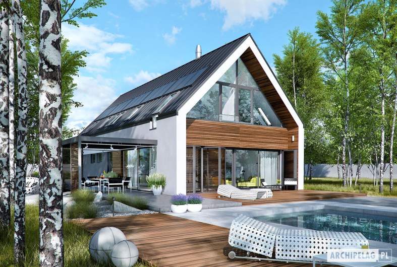 Projekt domu EX 19 G2 ENERGO PLUS - wizualizacja ogrodowa