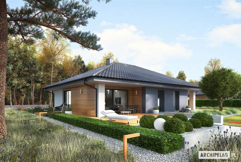 Projekt domu Mini 4 - wizualizacja ogrodowa