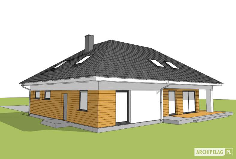 Projekt domu Olaf G2 01 - widok ogrodowy