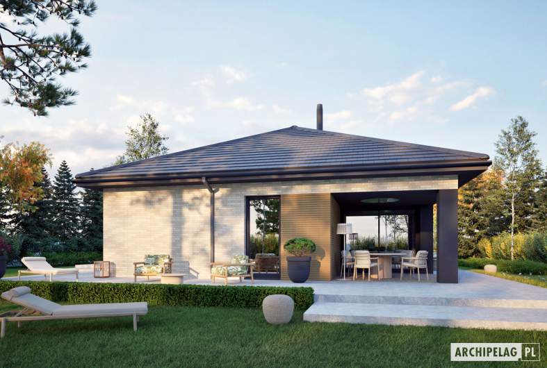 Projekt domu Daniel X G2 (wersja C) - wizualizacja ogrodowa