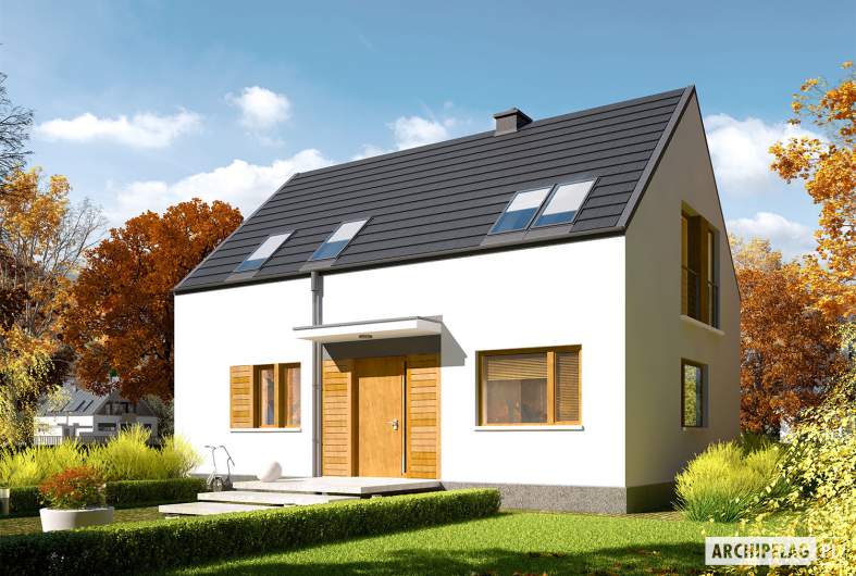 Projekt domu E12 ENERGO PLUS - wizualizacja frontowa