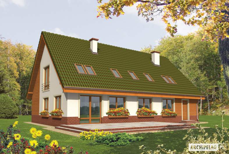 Projekt domu Kika G2 - wizualizacja ogrodowa