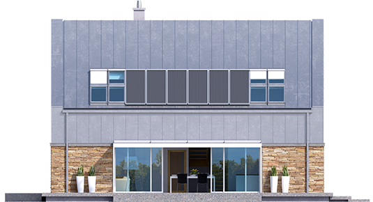 EX 16 Soft - Projekt domu EX 16 soft - elewacja tylna