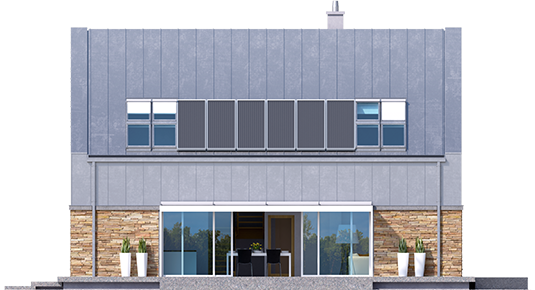 EX 16 Soft - Projekt domu EX 16 soft - elewacja tylna