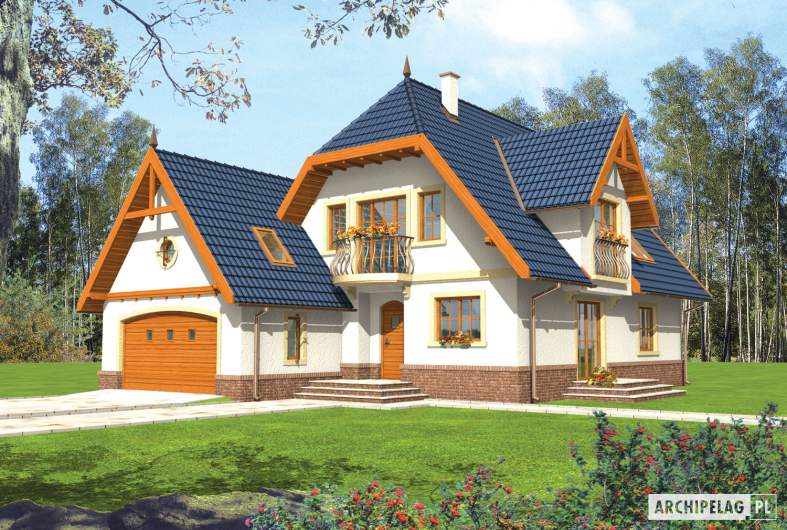 Projekt domu Oksana G2 - wizualizacja frontowa