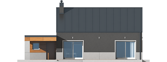 Edwin II G1 ENERGO - Projekt domu Edwin II G1 ENERGO - elewacja tylna