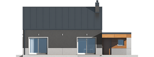 Edwin II G1 ENERGO - Projekt domu Edwin II G1 ENERGO - elewacja tylna