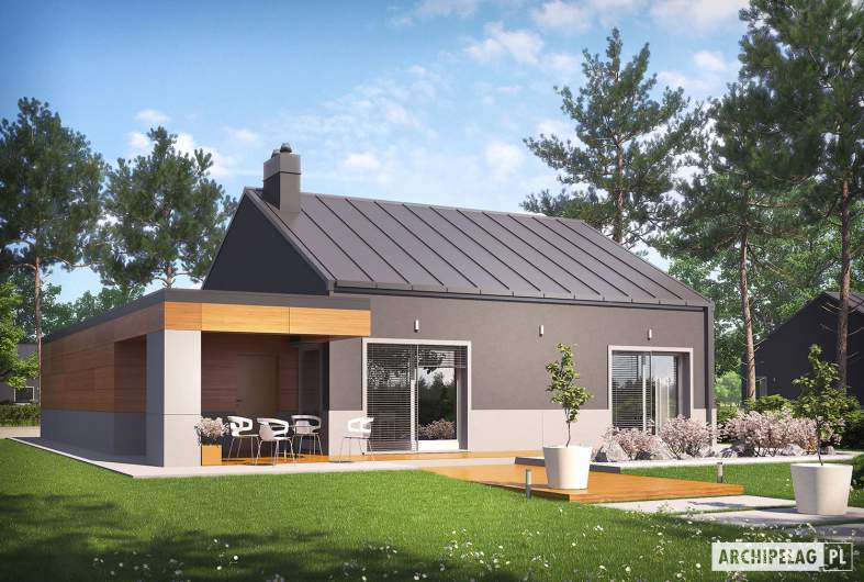 Projekt domu Edwin II G1 ENERGO - wizualizacja ogrodowa