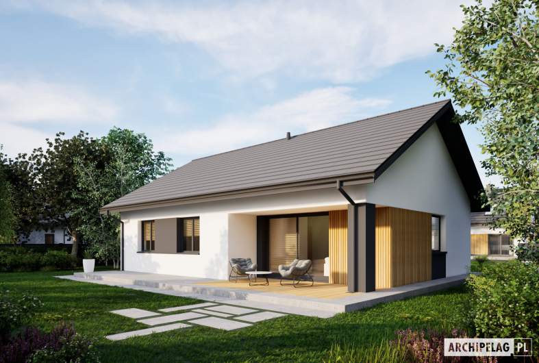 Projekt domu Mini 23 - wizualizacja ogrodowa