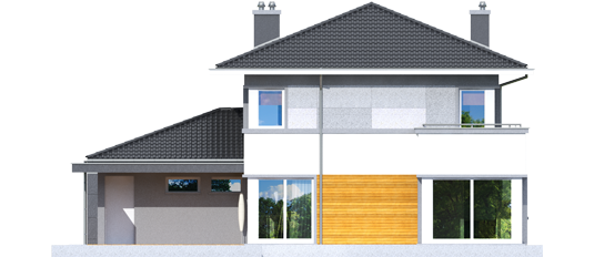 Rodrigo II G1 - Projekt domu Rodrigo II G1 - elewacja tylna