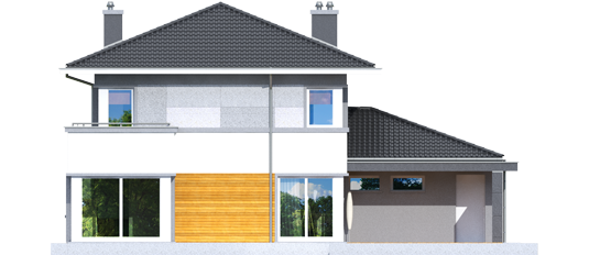 Rodrigo II G1 - Projekt domu Rodrigo II G1 - elewacja tylna