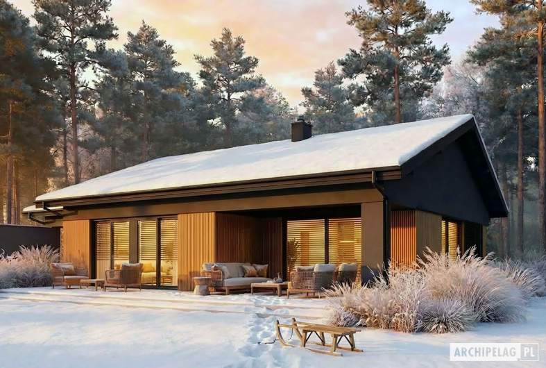 Projekt domu Bob III G1 ENERGO PLUS - wizualizacja ogrodowa