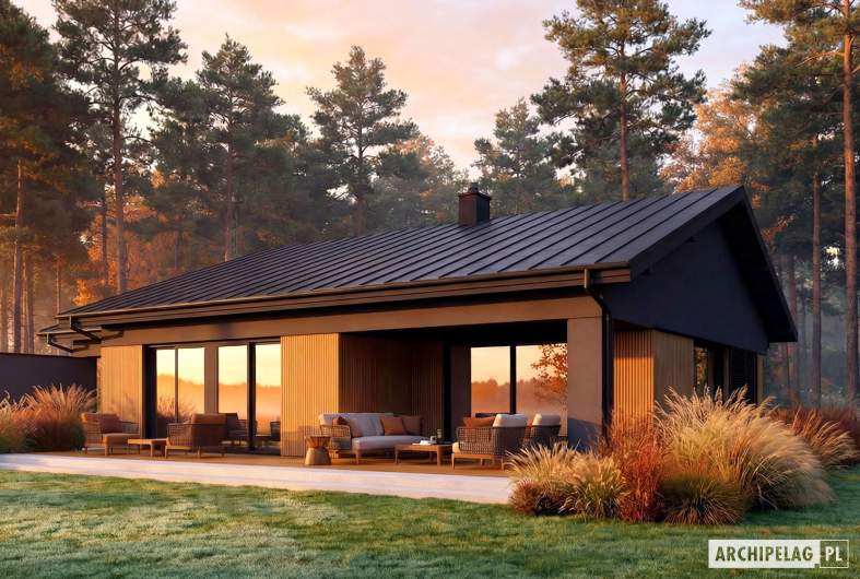 Projekt domu Bob III G1 ENERGO PLUS - wizualizacja ogrodowa