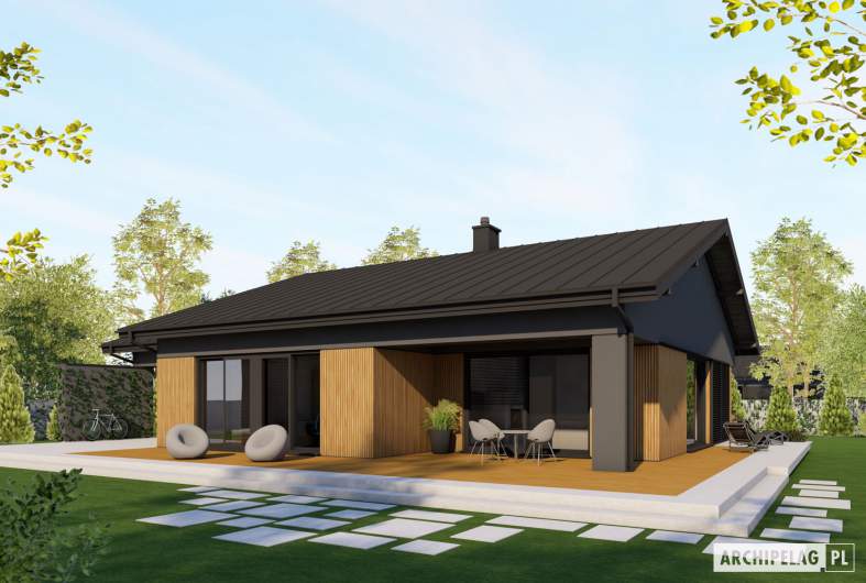 Projekt domu Bob III G1 ENERGO PLUS - wizualizacja ogrodowa