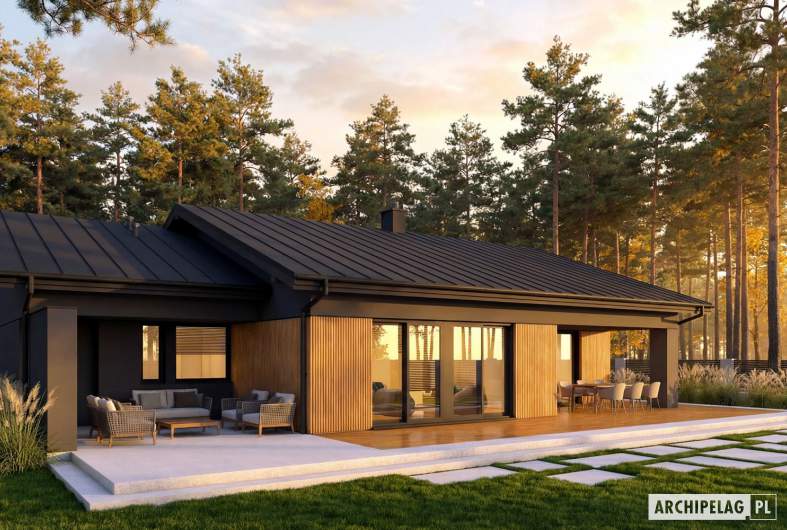 Projekt domu Bob III G1 ENERGO PLUS - wizualizacja ogrodowa