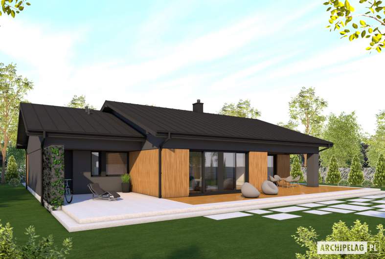 Projekt domu Bob III G1 ENERGO PLUS - wizualizacja ogrodowa
