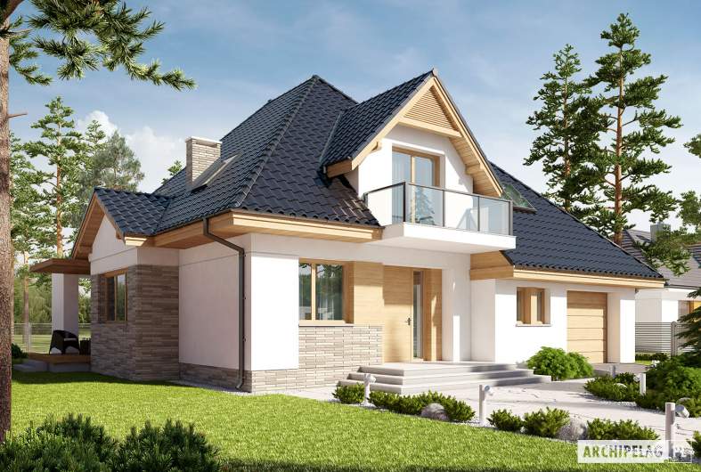 Projekt domu Amira G1 - wizualizacja frontowa