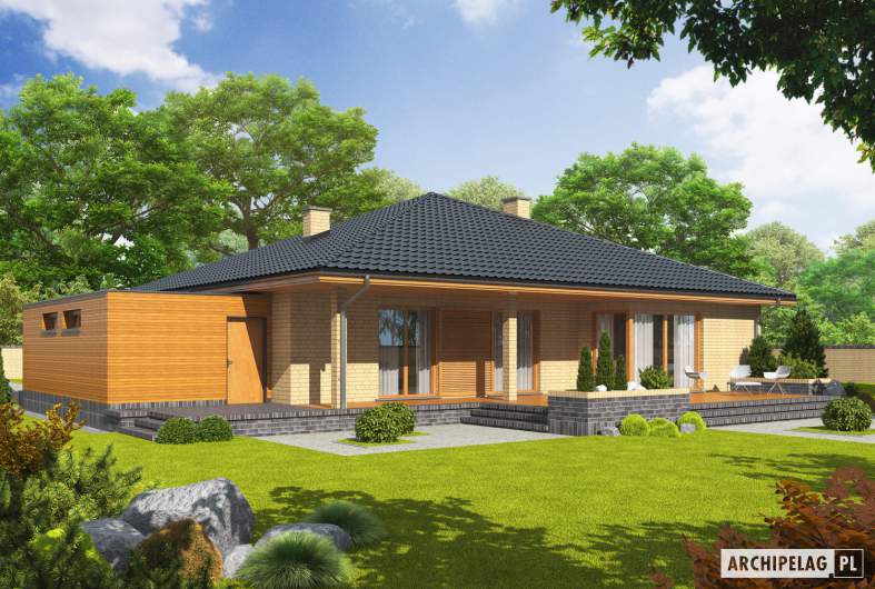 Projekt domu Antonio G1 - wizualizacja ogrodowa