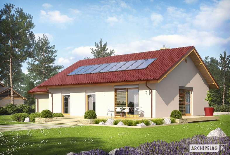 Projekt domu Kornel III G1 ENERGO - wizualizacja ogrodowa