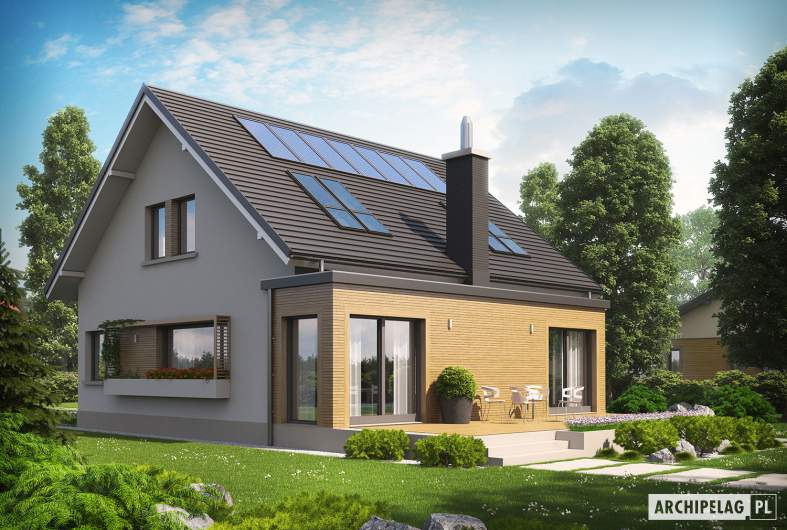 Projekt domu Miłosz ENERGO - wizualizacja ogrodowa