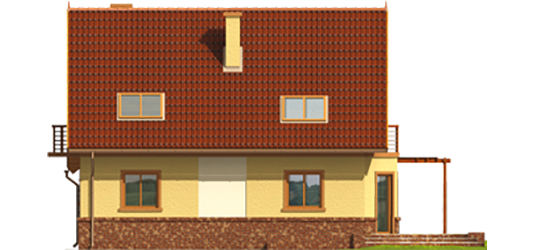 Mila G1 - Projekt domu Mila G1 - elewacja tylna