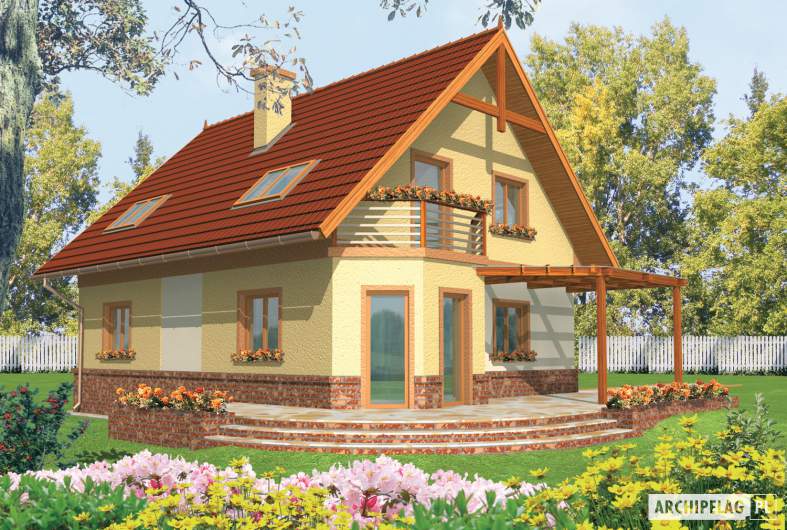 Projekt domu Mila G1 - wizualizacja ogrodowa