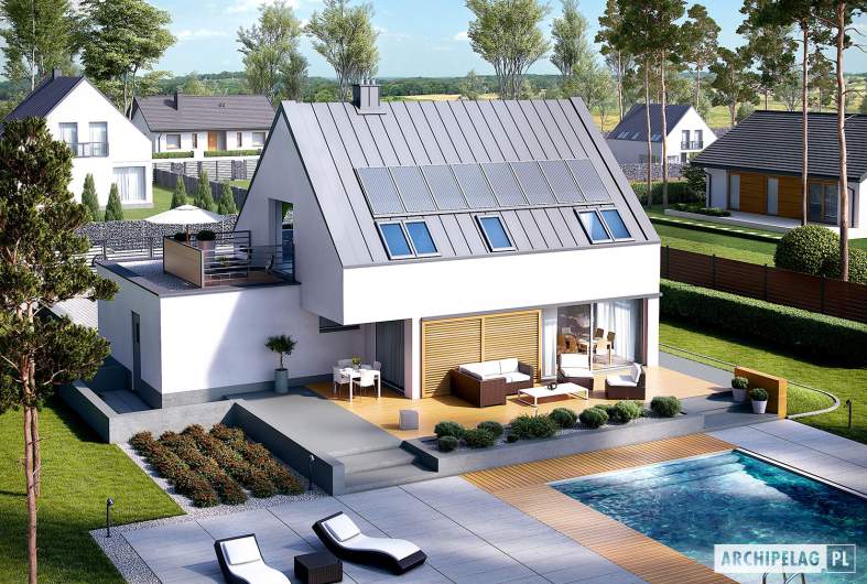 Projekt domu Lars G1 (wersja B) ENERGO PLUS - widok z góry