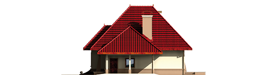 Zusman G1 - Projekt domu Zuzia (z wiatą) - elewacja prawa