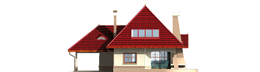 Zusman G1 - Projekt domu Zuzia (z wiatą) - elewacja tylna