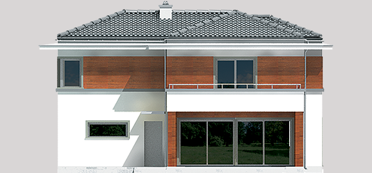 Tom G1 - Projekt domu Tom G1 - elewacja tylna