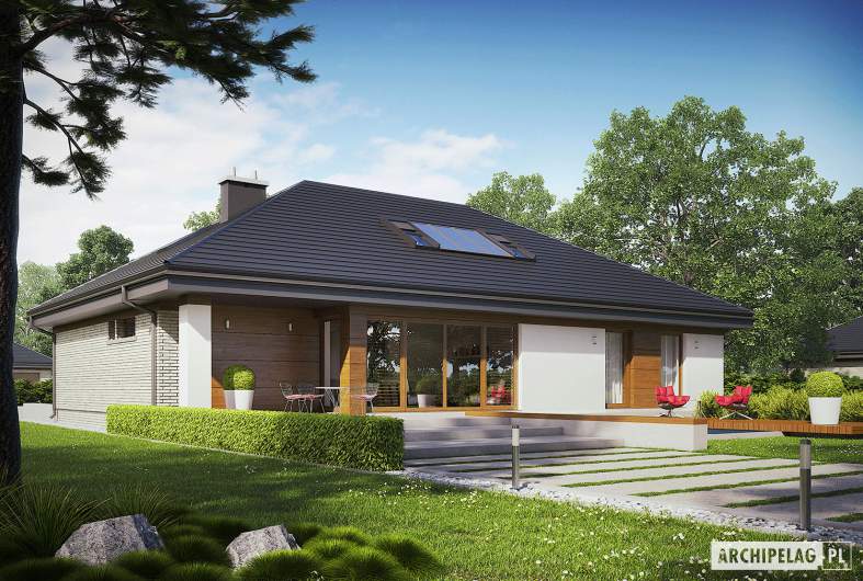 Projekt domu Gabriel II G1 ENERGO - wizualizacja ogrodowa