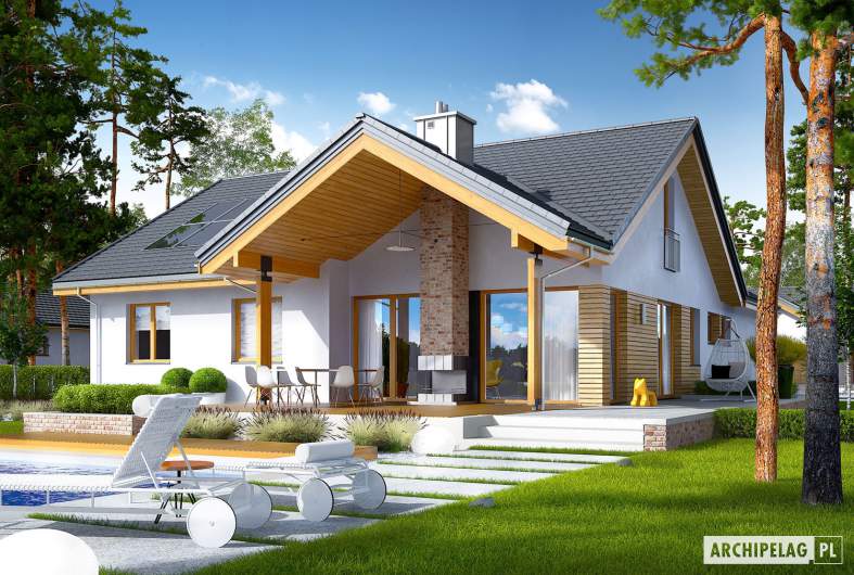 Projekt domu Simon G2 ENERGO PLUS - wizualizacja ogrodowa
