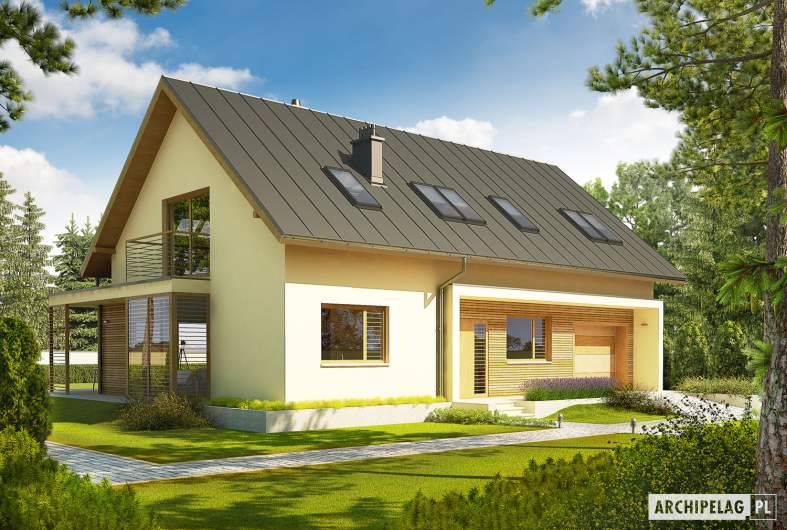 Projekt domu Kamelia G1 - wizualizacja frontowa