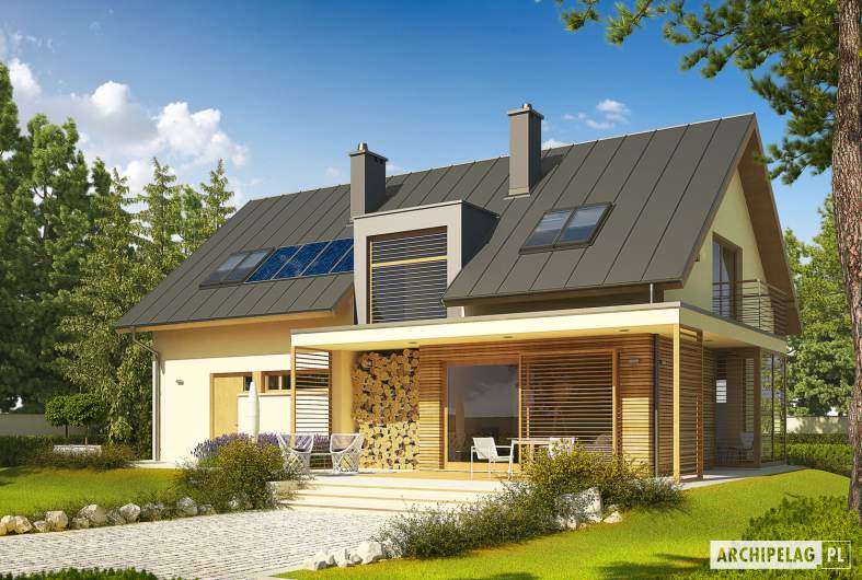 Projekt domu Kamelia G1 - wizualizacja ogrodowa