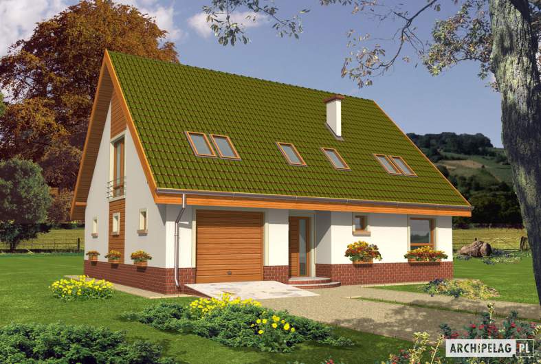 Projekt domu Kika G1 - Projekty domów ARCHIPELAG - Kika G1 - wizualizacja frontowa