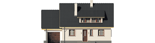 Caline G1 - Projekty domów ARCHIPELAG - Calineczka G1 - elewacja frontowa