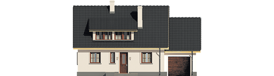 Caline G1 - Projekty domów ARCHIPELAG - Calineczka G1 - elewacja frontowa