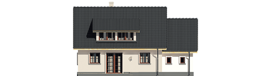 Caline G1 - Projekty domów ARCHIPELAG - Calineczka G1 - elewacja tylna