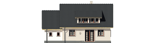 Caline G1 - Projekty domów ARCHIPELAG - Calineczka G1 - elewacja tylna