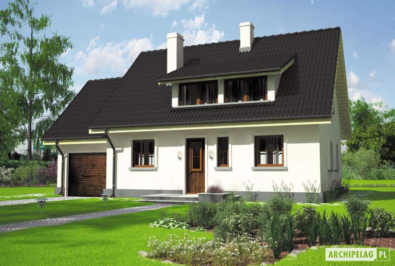 Projekt domu Calineczka G1 - Projekty domów ARCHIPELAG - Calineczka G1 - wizualizacja frontowa