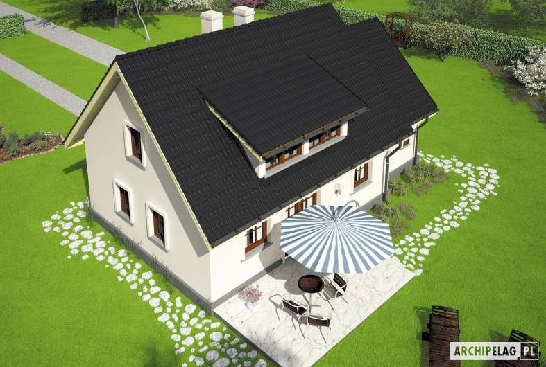 Projekt domu Calineczka G1 - Projekty domów ARCHIPELAG - Calineczka G1 - widok z góry