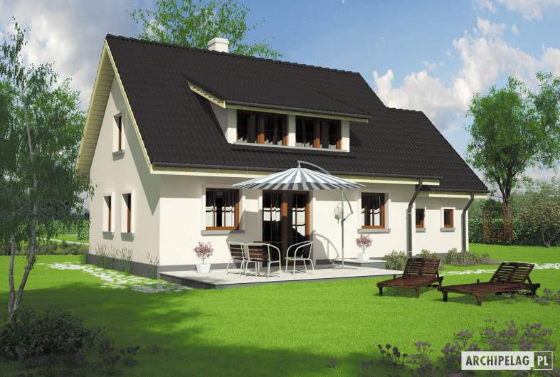 Projekt domu Calineczka G1 - Projekty domów ARCHIPELAG - Calineczka G1 - wizualizacja ogrodowa