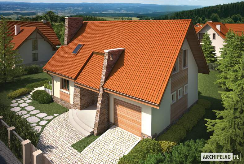 Projekt domu Basia G1 - widok z góry