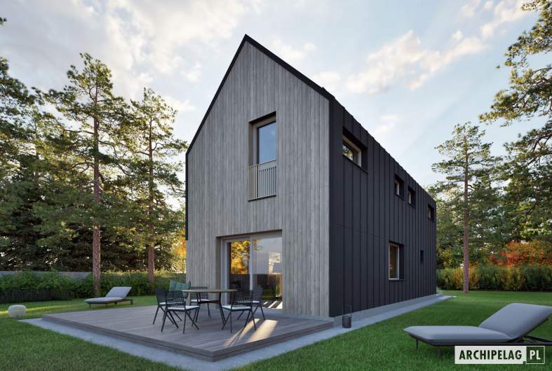 Projekt domu Moniczka IV (wersja B) ENERGO PLUS - wizualizacja ogrodowa