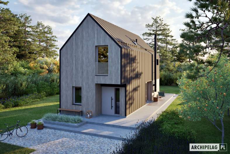 Projekt domu Moniczka IV (wersja B) ENERGO PLUS - wizualizacja frontowa