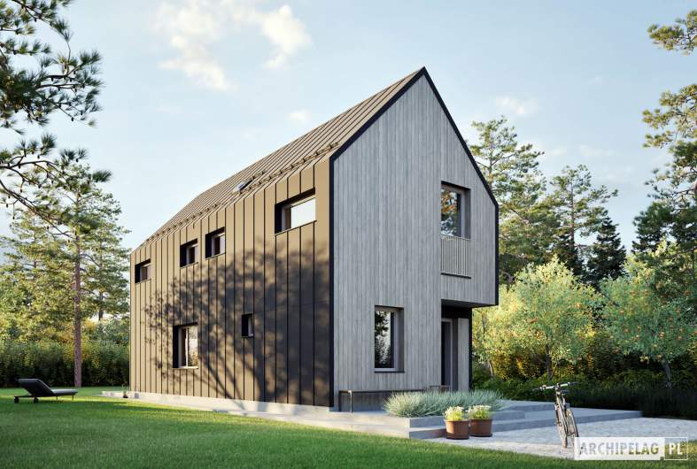 Projekt domu Moniczka IV (wersja B) ENERGO PLUS - wizualizacja frontowa