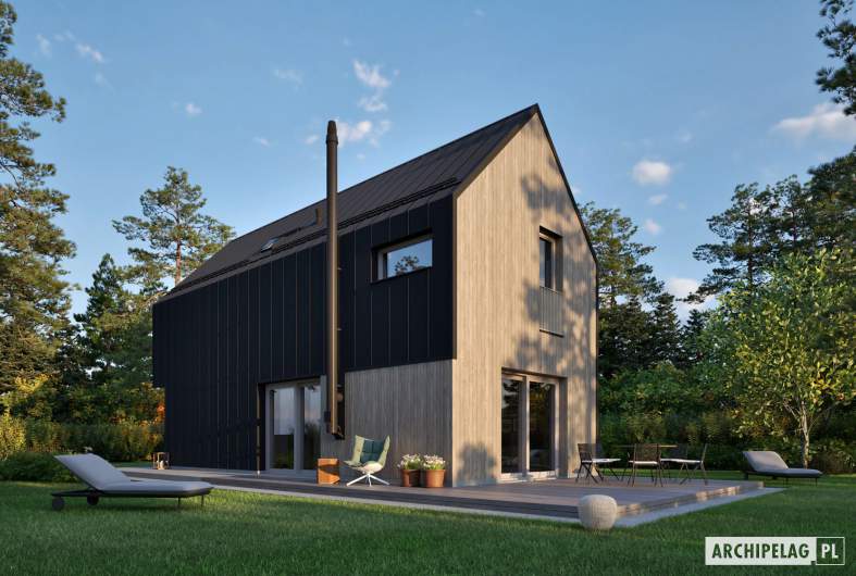 Projekt domu Moniczka IV (wersja B) ENERGO PLUS - wizualizacja ogrodowa